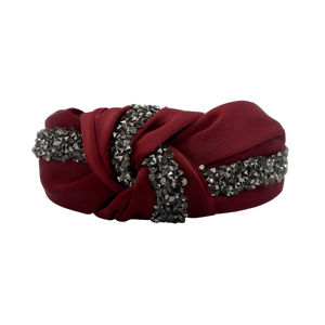 MUM's CORNER - OLA KNOT EMBELLISHED HEADBAND IN MATTE SATIN
