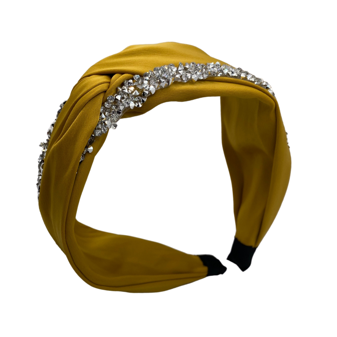 MUM's CORNER - EWA TWIST EMBELLISHED HEADBAND IN MATTE SATIN