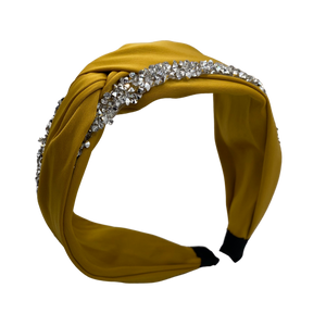 MUM's CORNER - EWA TWIST EMBELLISHED HEADBAND IN MATTE SATIN