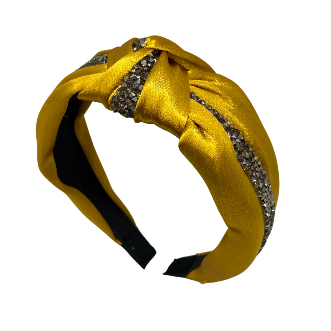 MUM's CORNER - ADE KNOT EMBELLISHED HEADBAND IN GLOSS SATIN