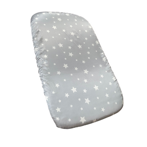 grey stars satin crib baby sheet