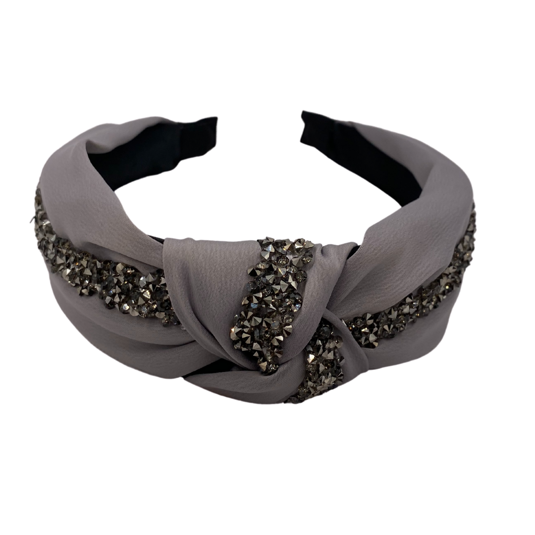 MUM's CORNER - OLA KNOT EMBELLISHED HEADBAND IN MATTE SATIN