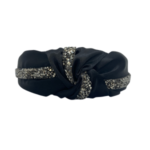 MUM's CORNER - ADE KNOT EMBELLISHED HEADBAND IN GLOSS SATIN