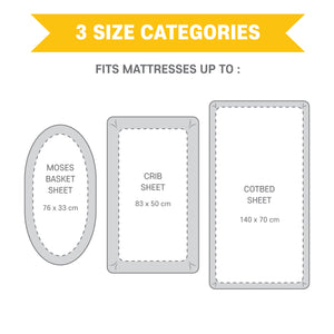 Mane Satin and Organic Jersey Cotton Crib Fitted Sheet